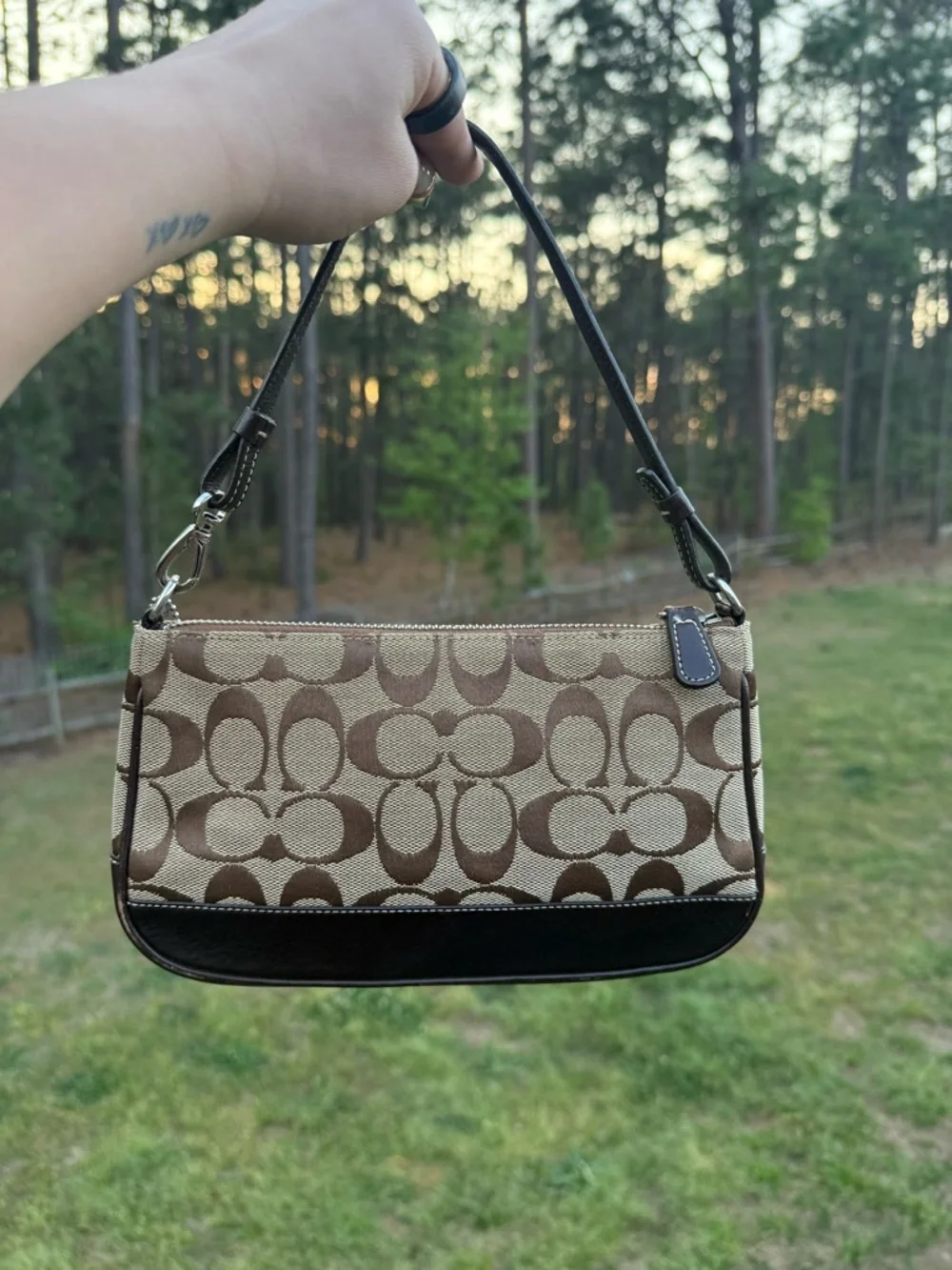 Coach Brown Signature Hampton Demi Bag - Picture 3 of 8